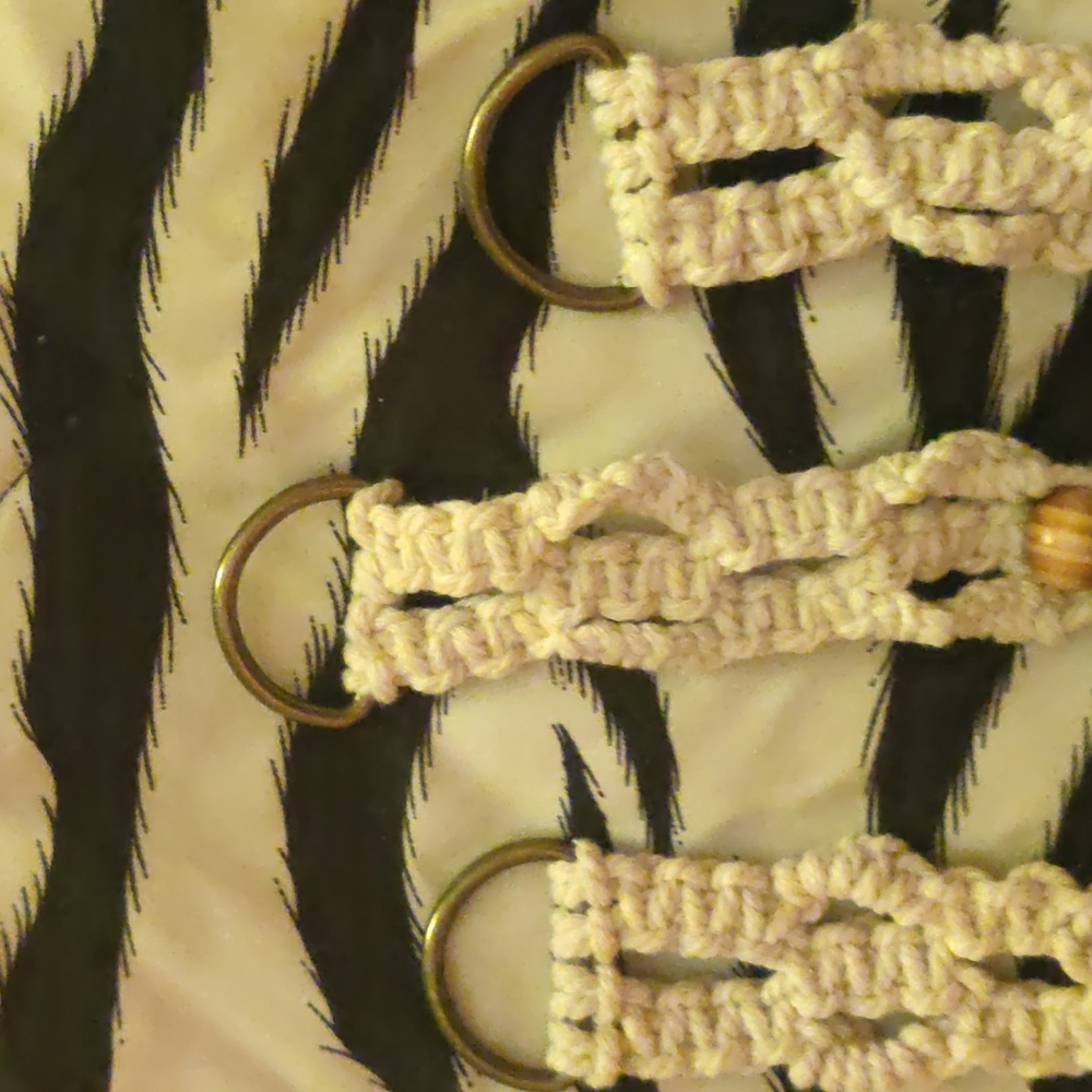 BOHO Handmade Cream Macramé Keychain. Price is Per each. - Picture 3 of 3